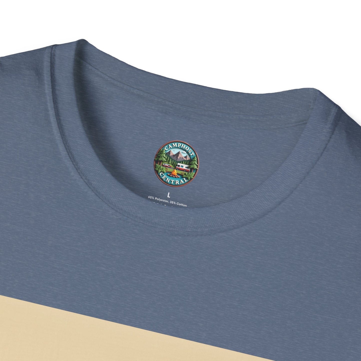 Happy Camper Unisex Softstyle T-Shirt, Camping Shirt, Outdoor Adventure Tee, Gift for Campers, Summer Apparel, Nature Lover Clothing