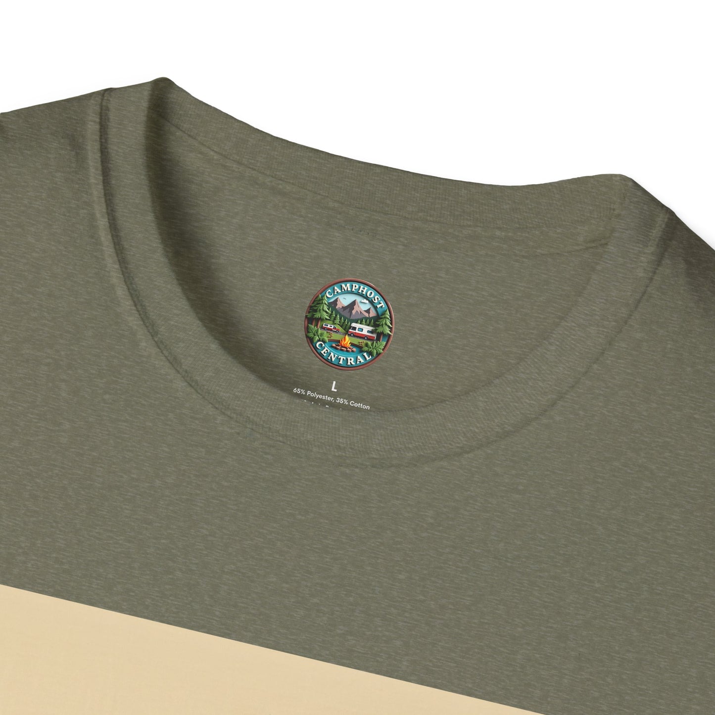 Happy Camper Unisex Softstyle T-Shirt, Camping Shirt, Outdoor Adventure Tee, Gift for Campers, Summer Apparel, Nature Lover Clothing