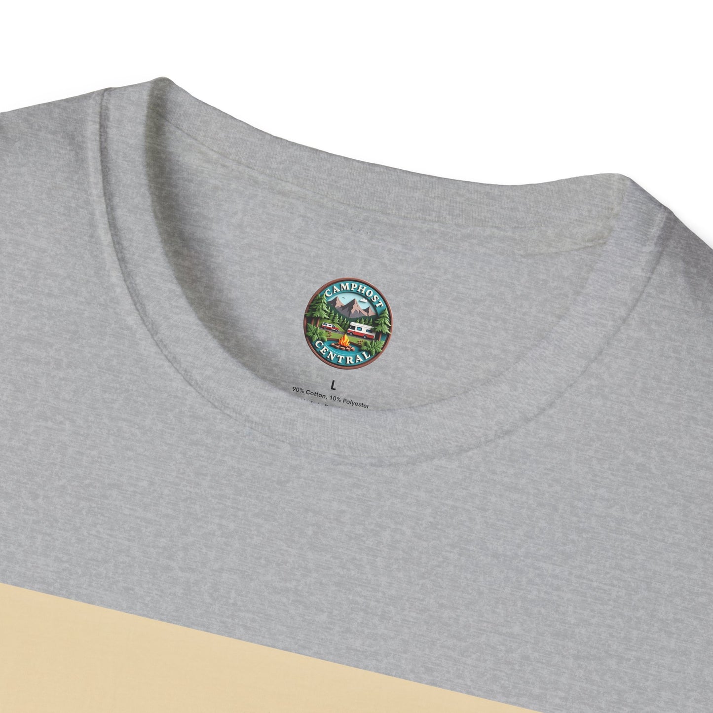 Happy Camper Unisex Softstyle T-Shirt, Camping Shirt, Outdoor Adventure Tee, Gift for Campers, Summer Apparel, Nature Lover Clothing