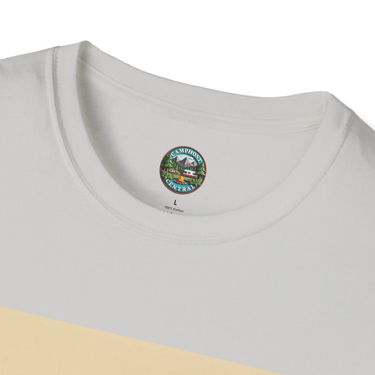 Happy Camper Unisex Softstyle T-Shirt, Camping Shirt, Outdoor Adventure Tee, Gift for Campers, Summer Apparel, Nature Lover Clothing