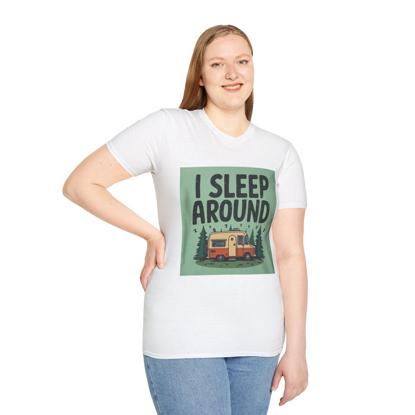 I Sleep Around Camper T-Shirt, Unisex Softstyle Tee for Nature Lovers, Camping Gear, Travel Enthusiast Gift, Adventure Shirt, Outdoor [...]
