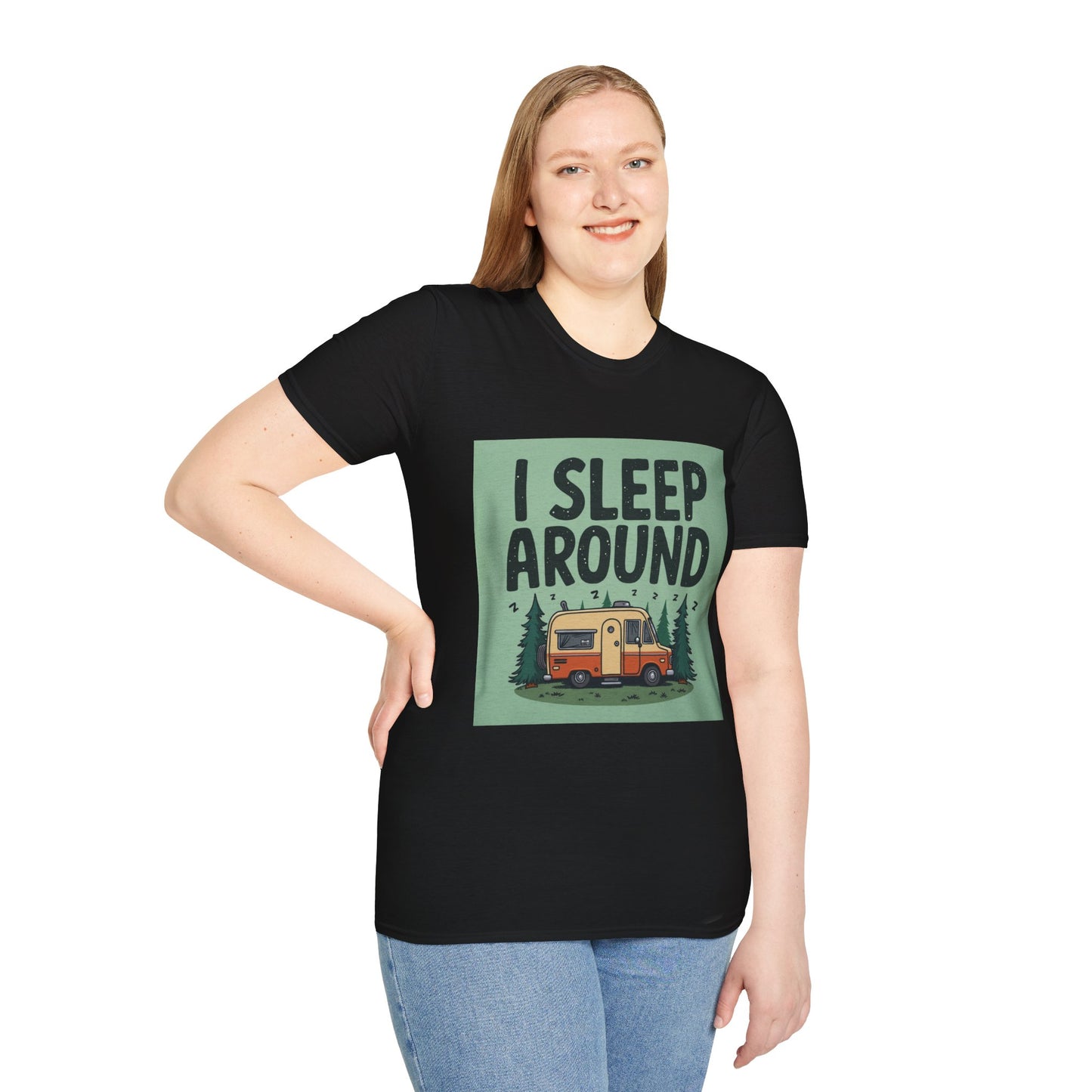 I Sleep Around Camper T-Shirt, Unisex Softstyle Tee for Nature Lovers, Camping Gear, Travel Enthusiast Gift, Adventure Shirt, Outdoor [...]