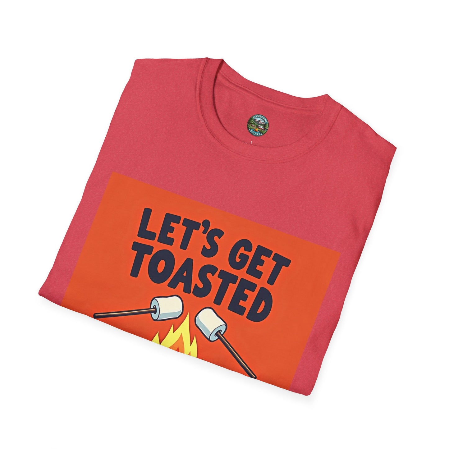 Let's Get Toasted Campfire T-Shirt, Unisex Outdoor Adventure Tee, Summer BBQ Shirt, S'mores Lover Gift, Camping Vibes Apparel