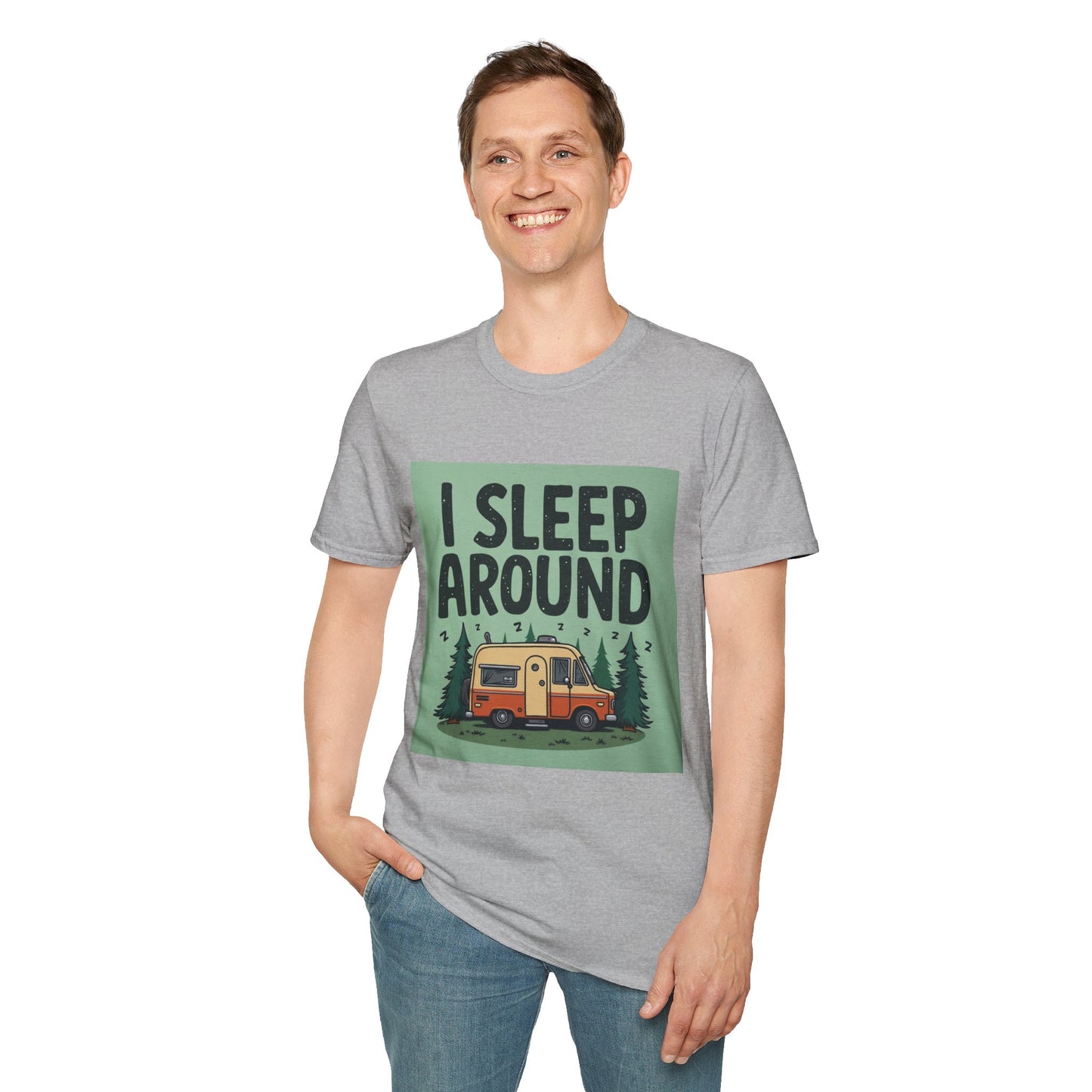 I Sleep Around Camper T-Shirt, Unisex Softstyle Tee for Nature Lovers, Camping Gear, Travel Enthusiast Gift, Adventure Shirt, Outdoor [...]