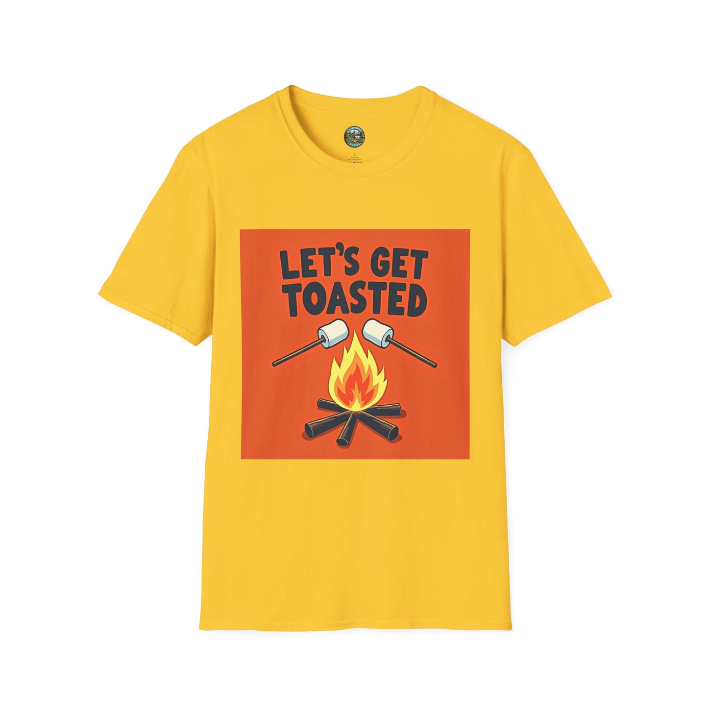 Let's Get Toasted Campfire T-Shirt, Unisex Outdoor Adventure Tee, Summer BBQ Shirt, S'mores Lover Gift, Camping Vibes Apparel