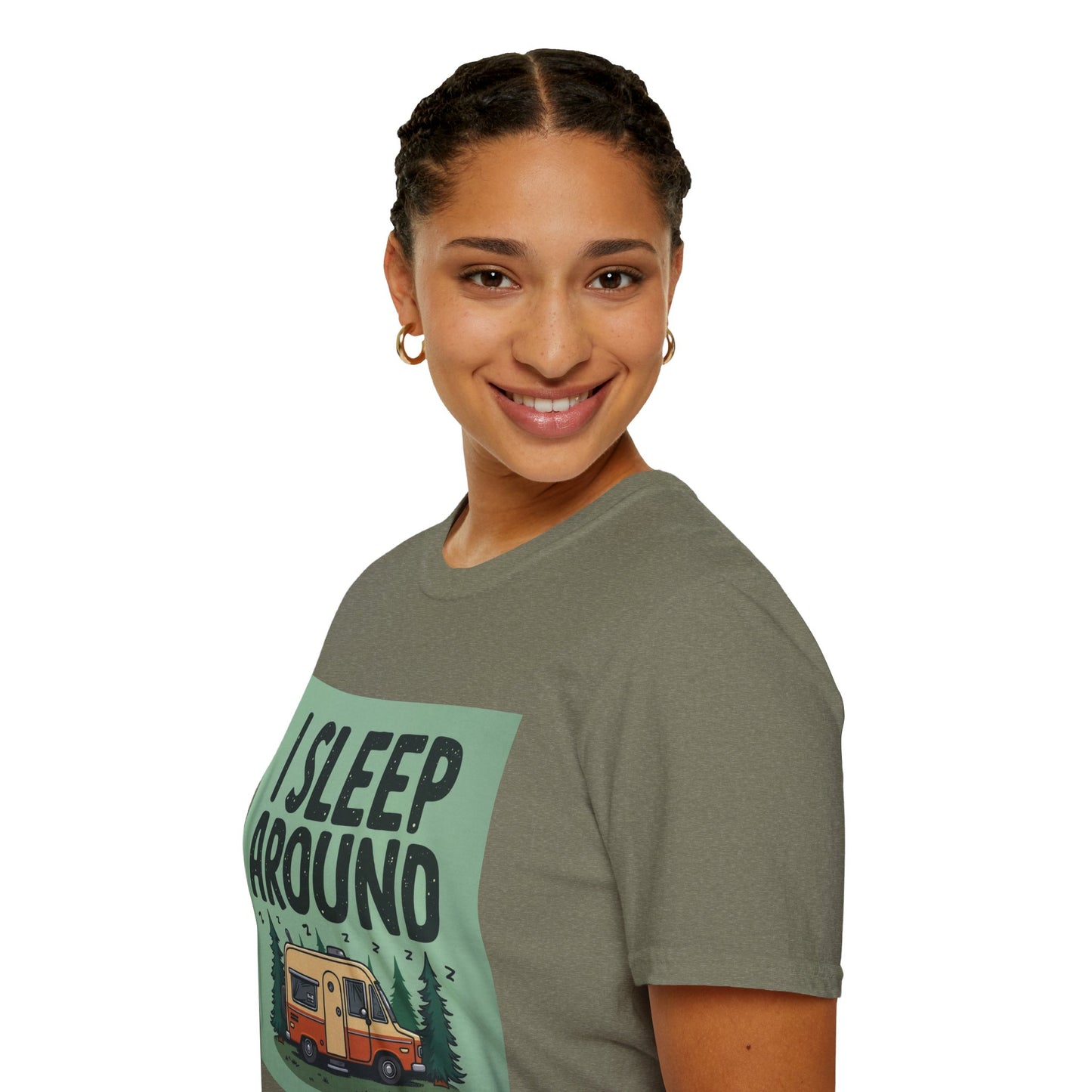 I Sleep Around Camper T-Shirt, Unisex Softstyle Tee for Nature Lovers, Camping Gear, Travel Enthusiast Gift, Adventure Shirt, Outdoor [...]