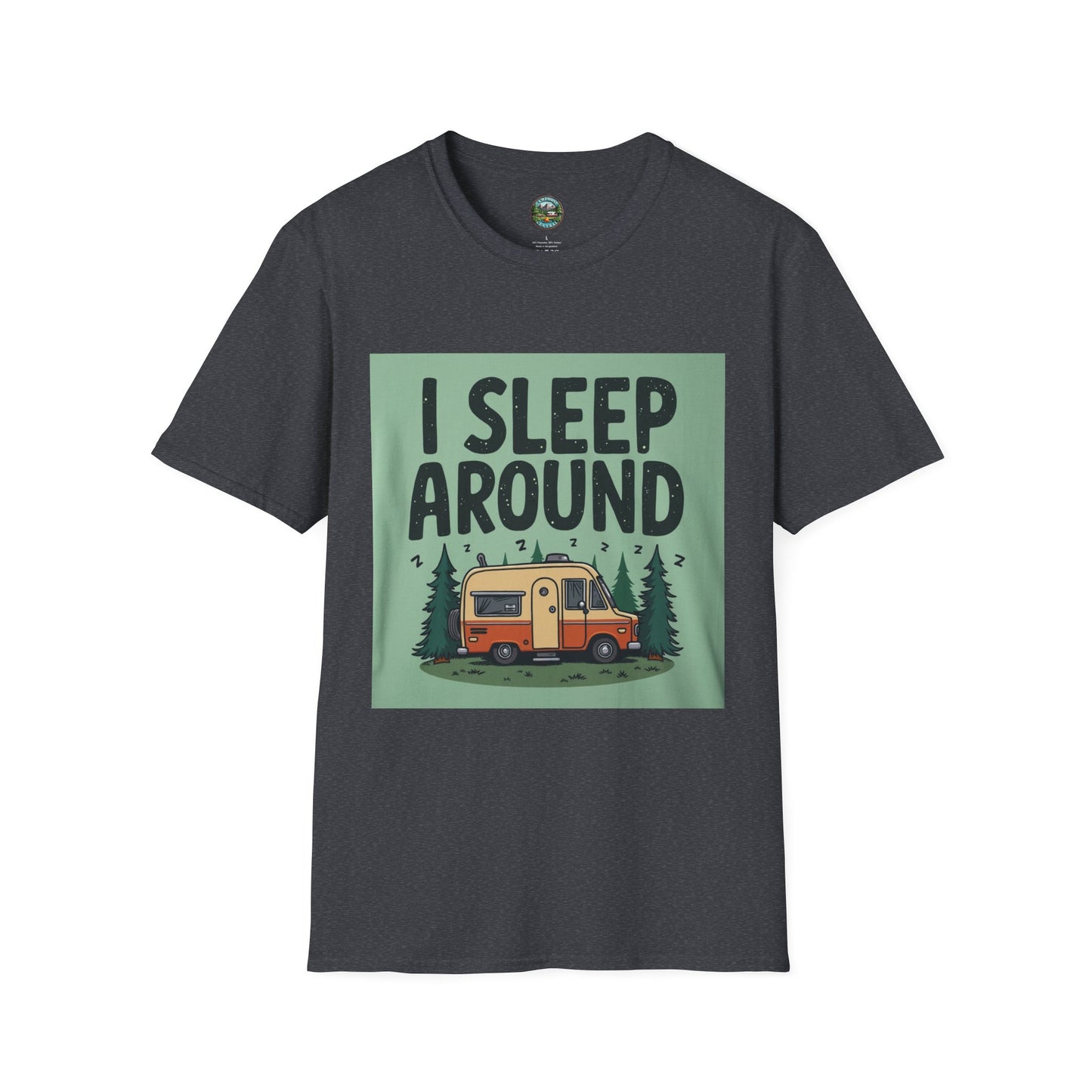 I Sleep Around Camper T-Shirt, Unisex Softstyle Tee for Nature Lovers, Camping Gear, Travel Enthusiast Gift, Adventure Shirt, Outdoor [...]