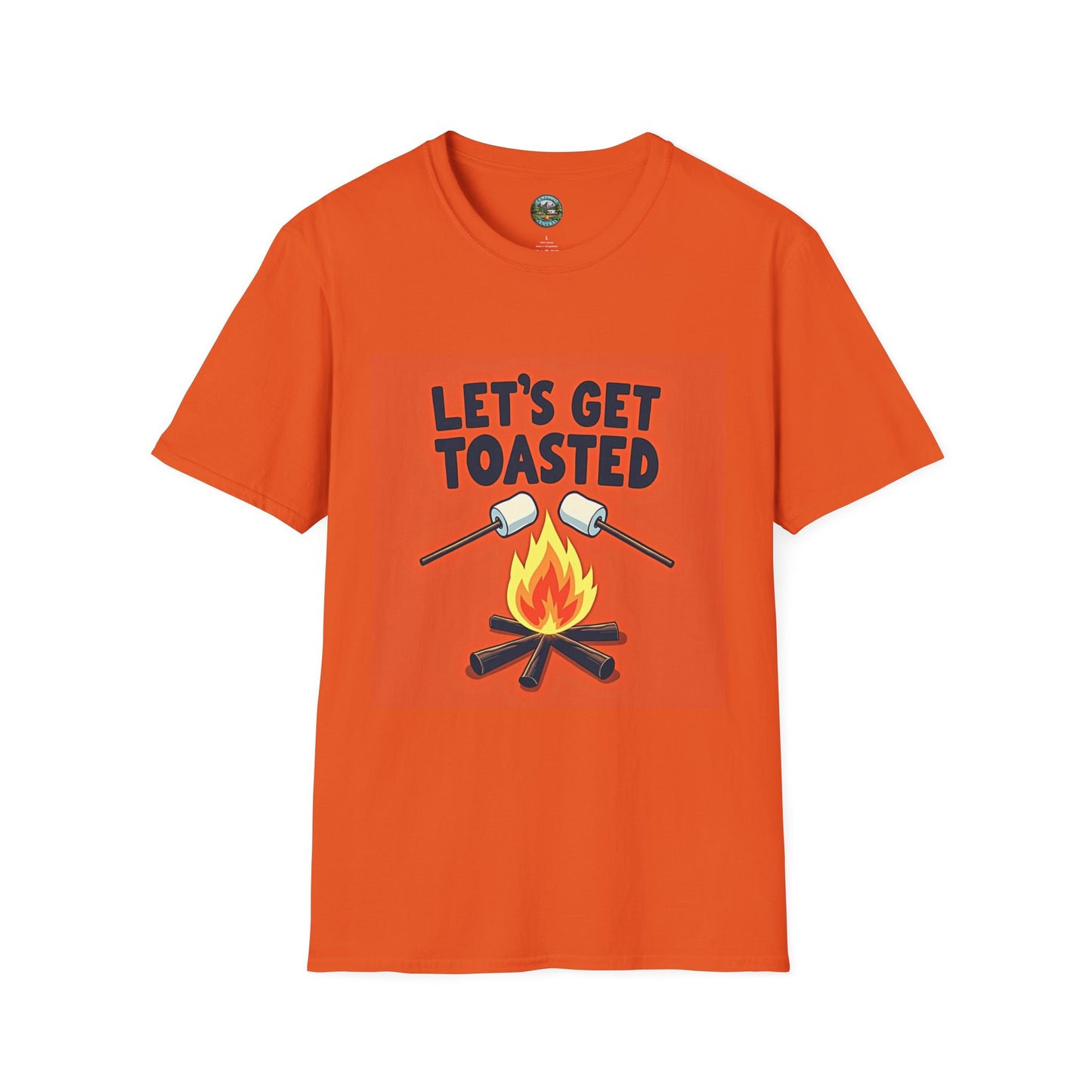 Let's Get Toasted Campfire T-Shirt, Unisex Outdoor Adventure Tee, Summer BBQ Shirt, S'mores Lover Gift, Camping Vibes Apparel