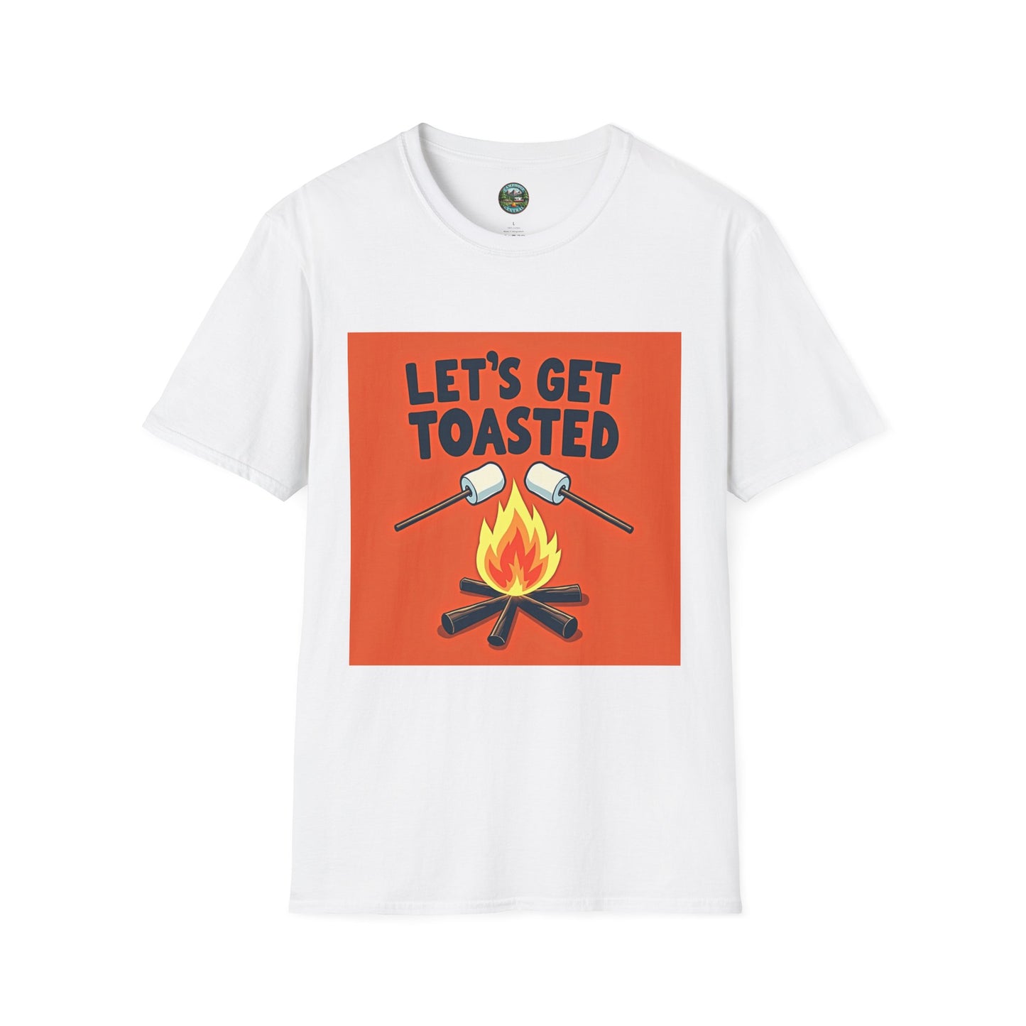 Let's Get Toasted Campfire T-Shirt, Unisex Outdoor Adventure Tee, Summer BBQ Shirt, S'mores Lover Gift, Camping Vibes Apparel