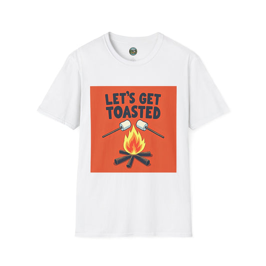 Let's Get Toasted Campfire T-Shirt, Unisex Outdoor Adventure Tee, Summer BBQ Shirt, S'mores Lover Gift, Camping Vibes Apparel
