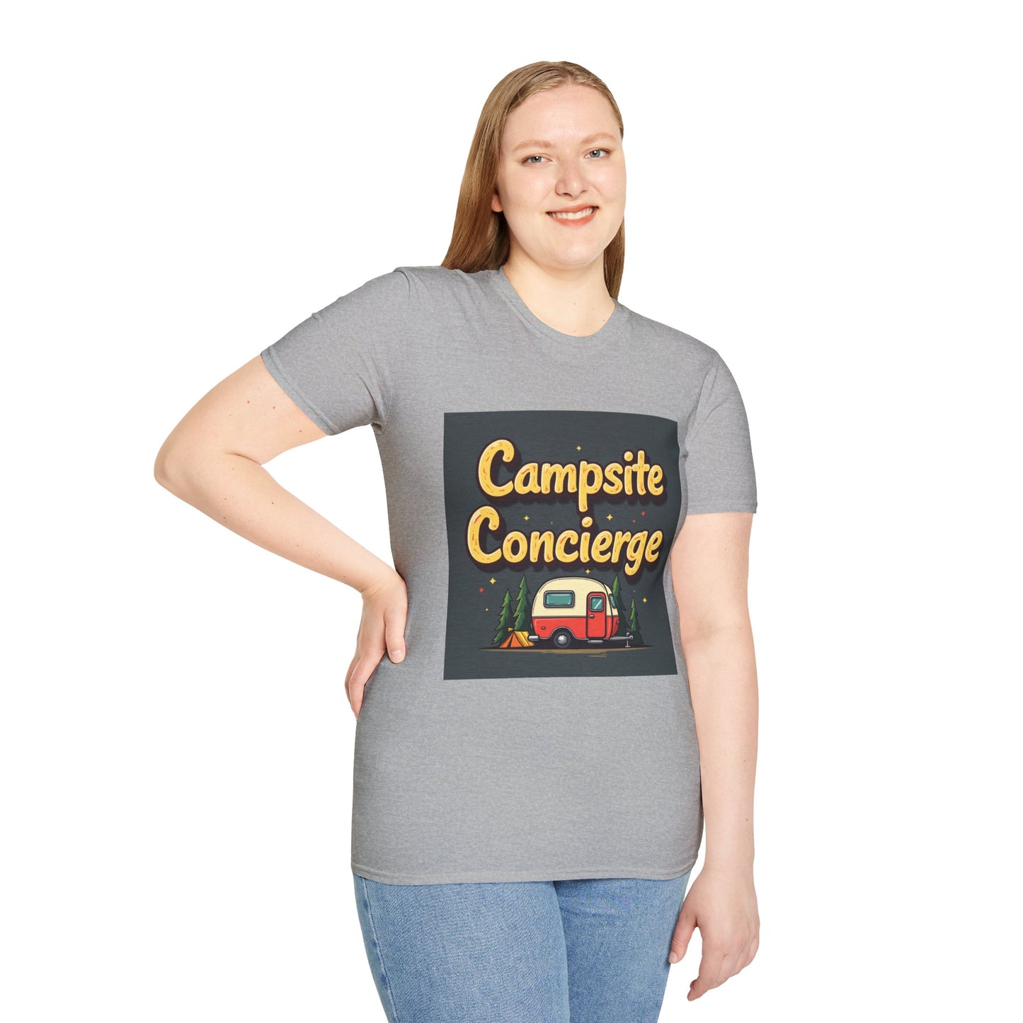Campsite Concierge T-Shirt | Unisex Camping Tee, Adventure Shirt, Outdoor Fun Apparel, Gift for Campers, Summer Vacation Wear