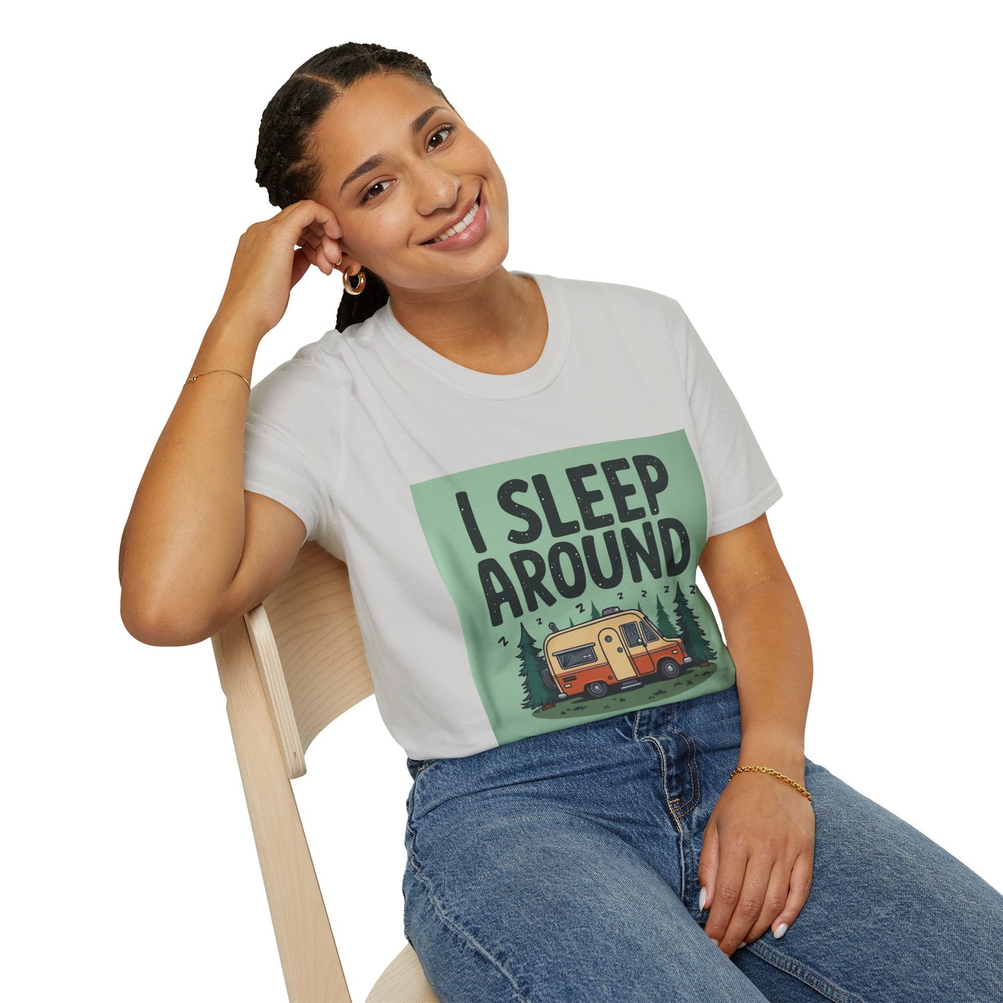 I Sleep Around Camper T-Shirt, Unisex Softstyle Tee for Nature Lovers, Camping Gear, Travel Enthusiast Gift, Adventure Shirt, Outdoor [...]