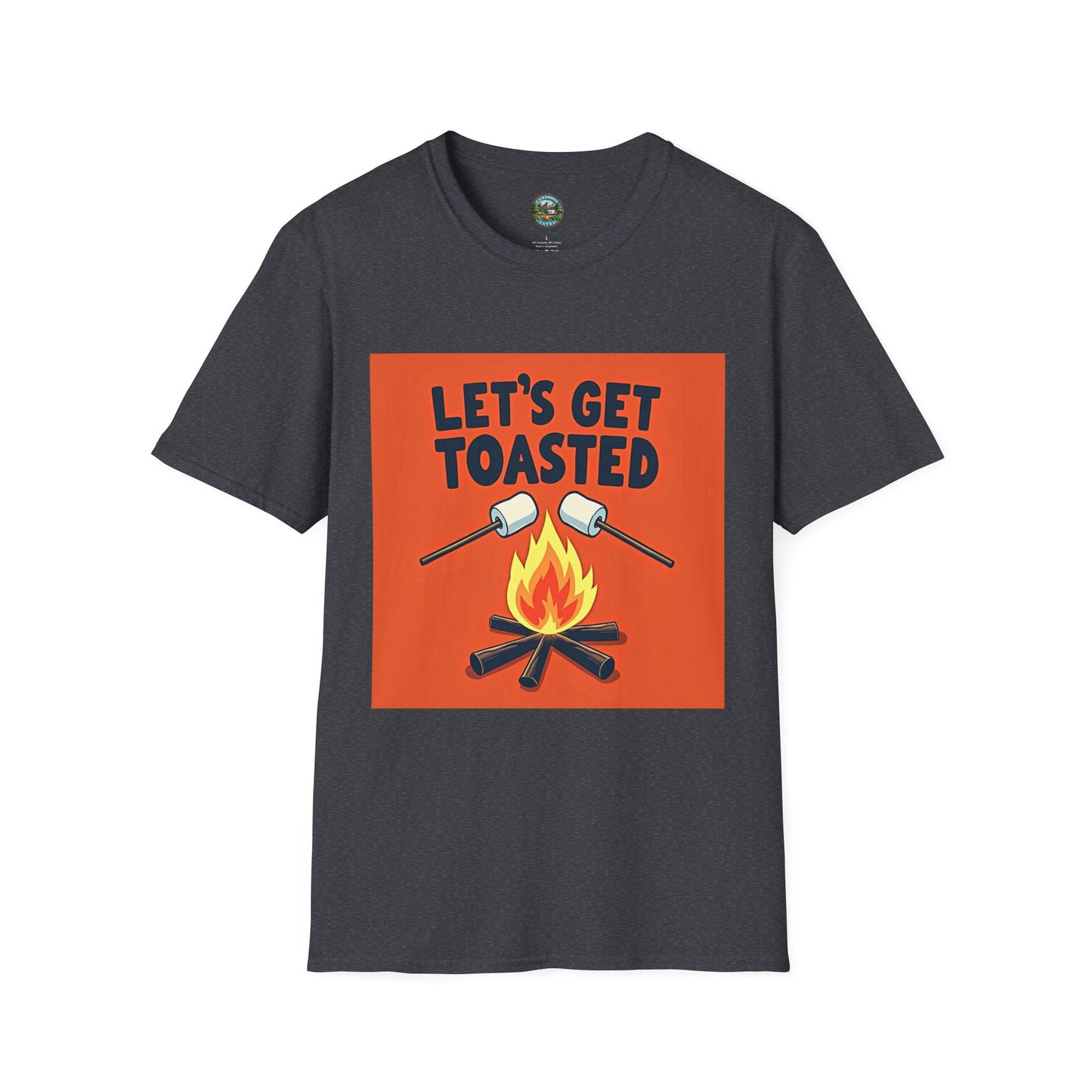 Let's Get Toasted Campfire T-Shirt, Unisex Outdoor Adventure Tee, Summer BBQ Shirt, S'mores Lover Gift, Camping Vibes Apparel