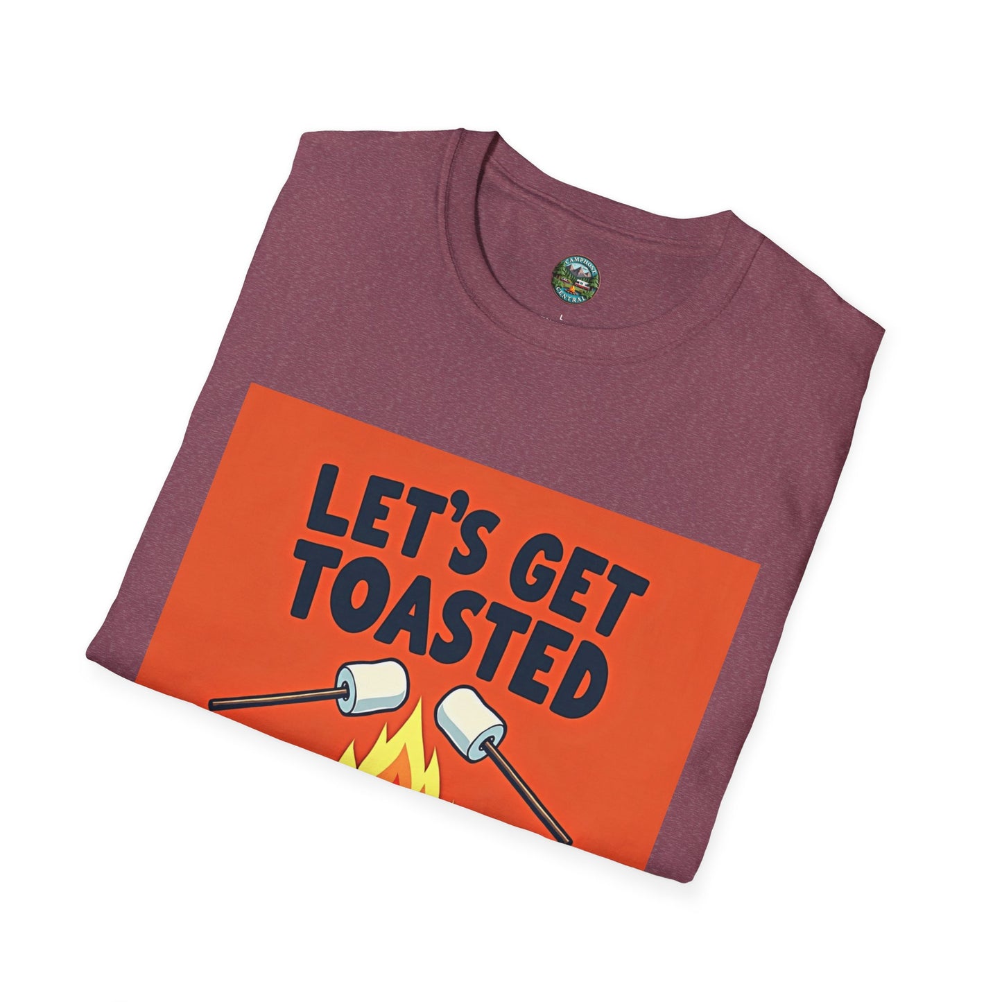 Let's Get Toasted Campfire T-Shirt, Unisex Outdoor Adventure Tee, Summer BBQ Shirt, S'mores Lover Gift, Camping Vibes Apparel