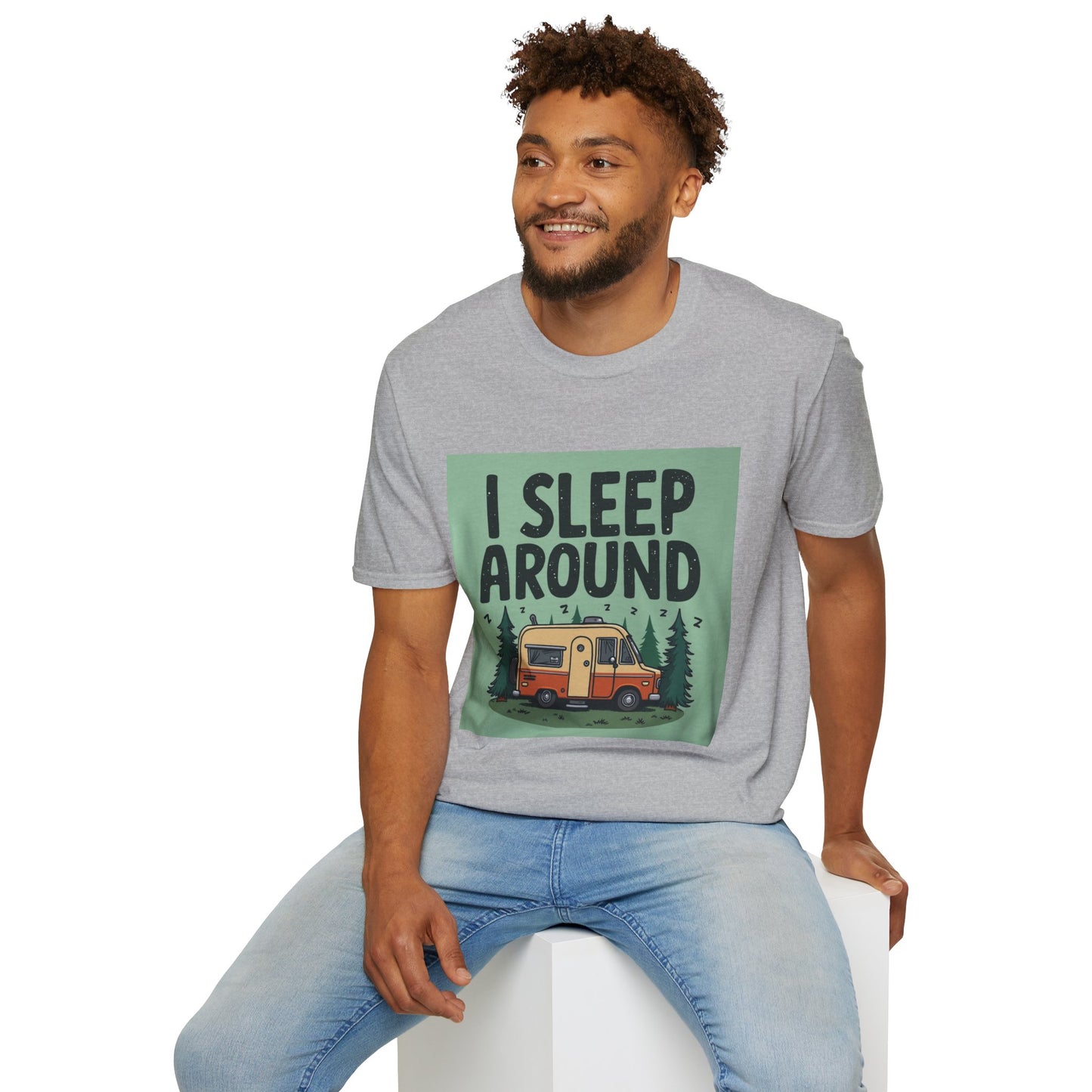 I Sleep Around Camper T-Shirt, Unisex Softstyle Tee for Nature Lovers, Camping Gear, Travel Enthusiast Gift, Adventure Shirt, Outdoor [...]