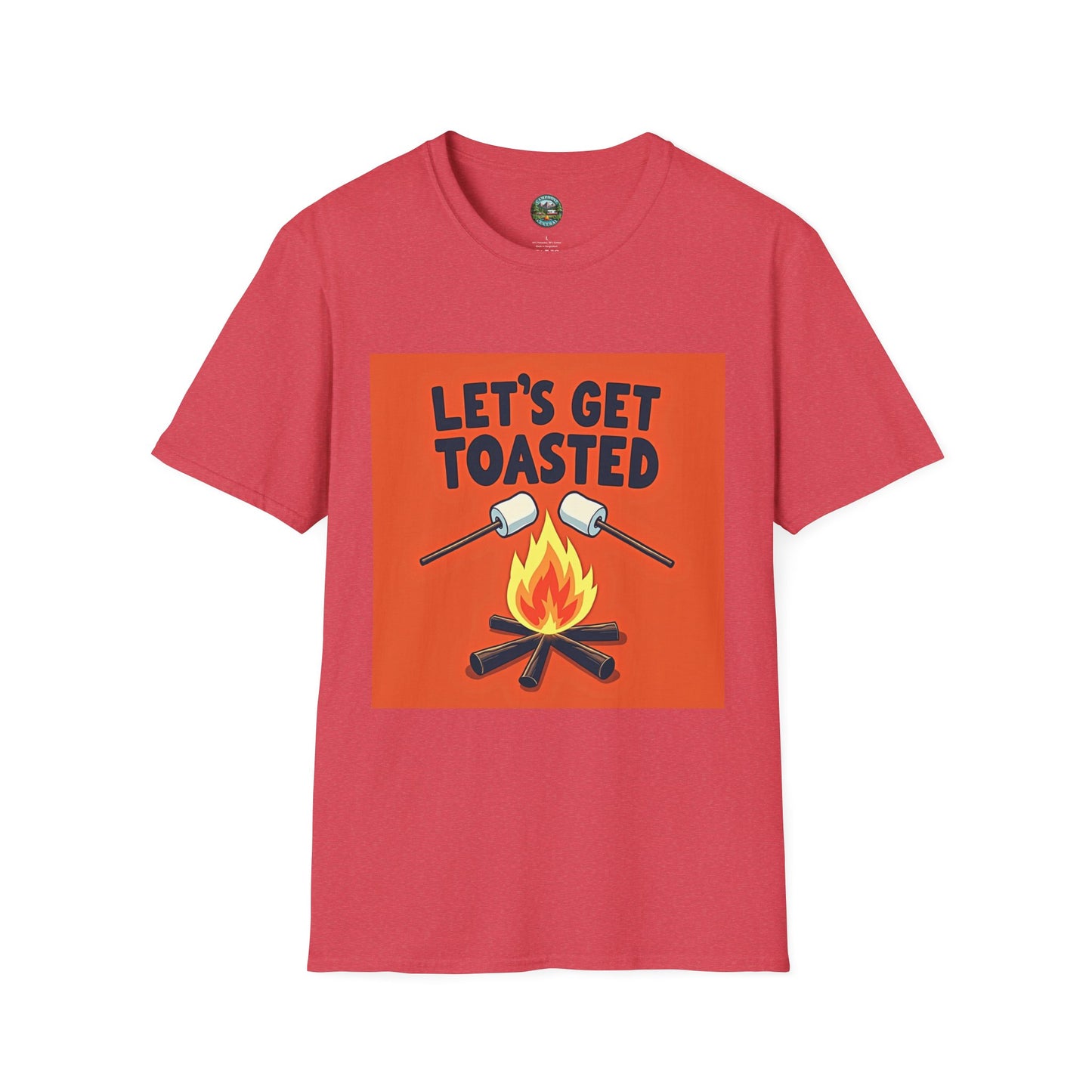 Let's Get Toasted Campfire T-Shirt, Unisex Outdoor Adventure Tee, Summer BBQ Shirt, S'mores Lover Gift, Camping Vibes Apparel