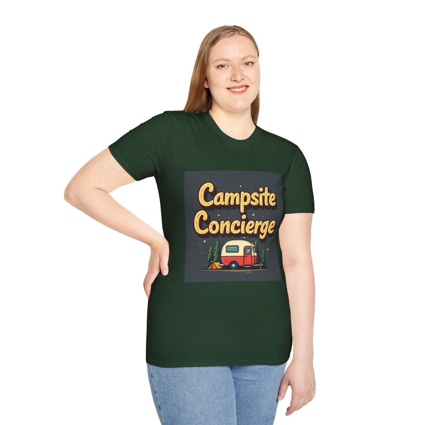 Campsite Concierge T-Shirt | Unisex Camping Tee, Adventure Shirt, Outdoor Fun Apparel, Gift for Campers, Summer Vacation Wear