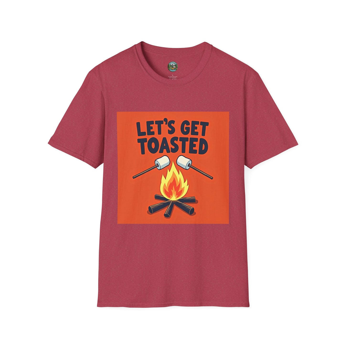 Let's Get Toasted Campfire T-Shirt, Unisex Outdoor Adventure Tee, Summer BBQ Shirt, S'mores Lover Gift, Camping Vibes Apparel