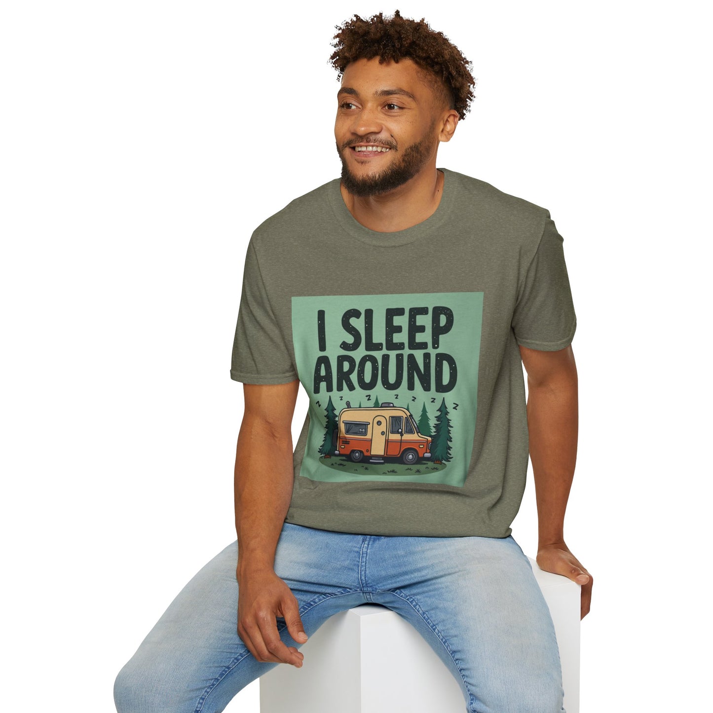 I Sleep Around Camper T-Shirt, Unisex Softstyle Tee for Nature Lovers, Camping Gear, Travel Enthusiast Gift, Adventure Shirt, Outdoor [...]