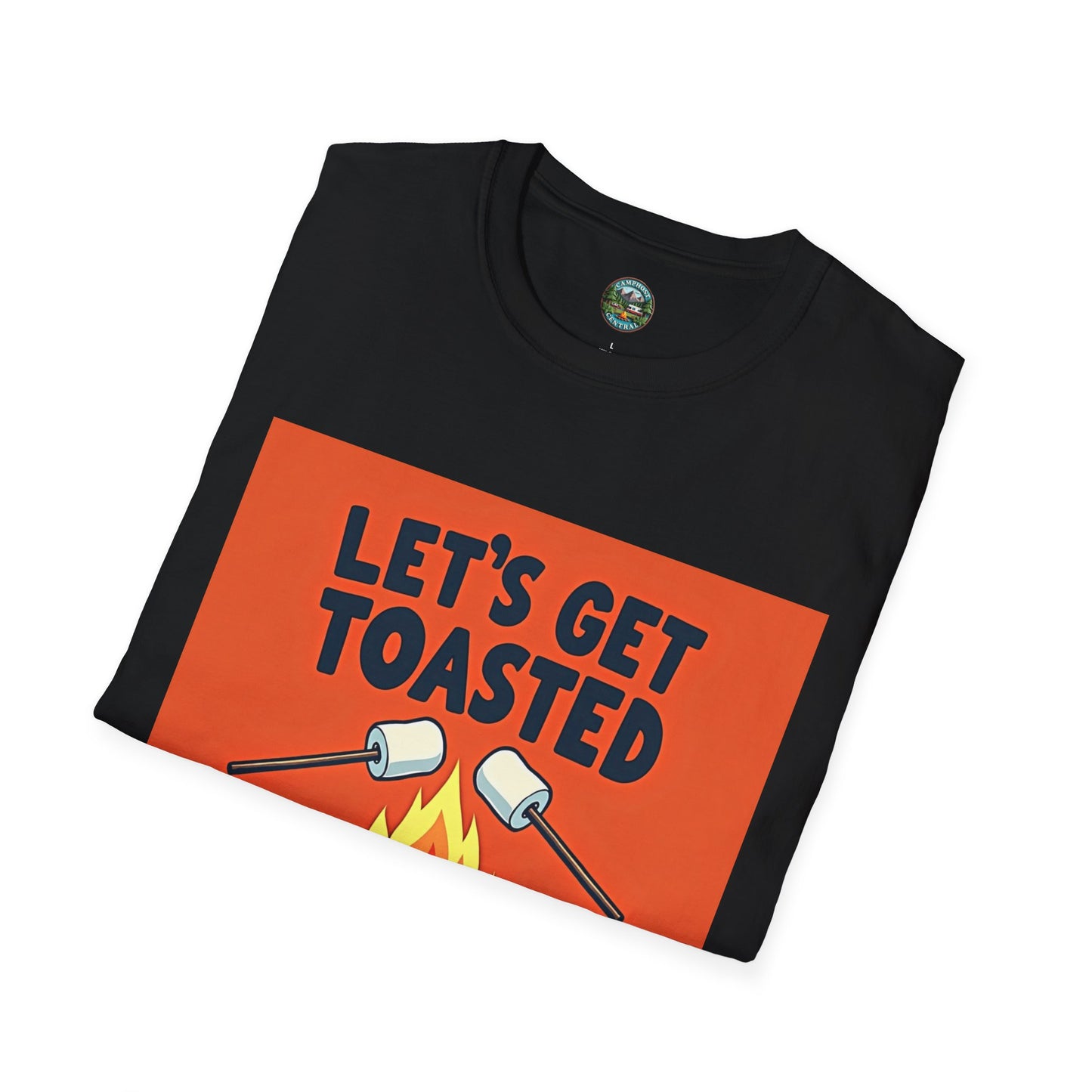Let's Get Toasted Campfire T-Shirt, Unisex Outdoor Adventure Tee, Summer BBQ Shirt, S'mores Lover Gift, Camping Vibes Apparel