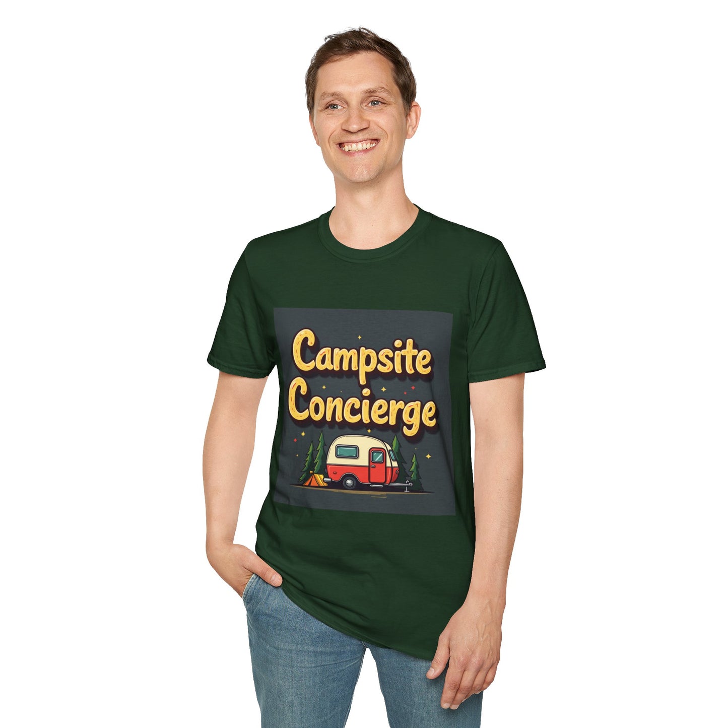 Campsite Concierge T-Shirt | Unisex Camping Tee, Adventure Shirt, Outdoor Fun Apparel, Gift for Campers, Summer Vacation Wear