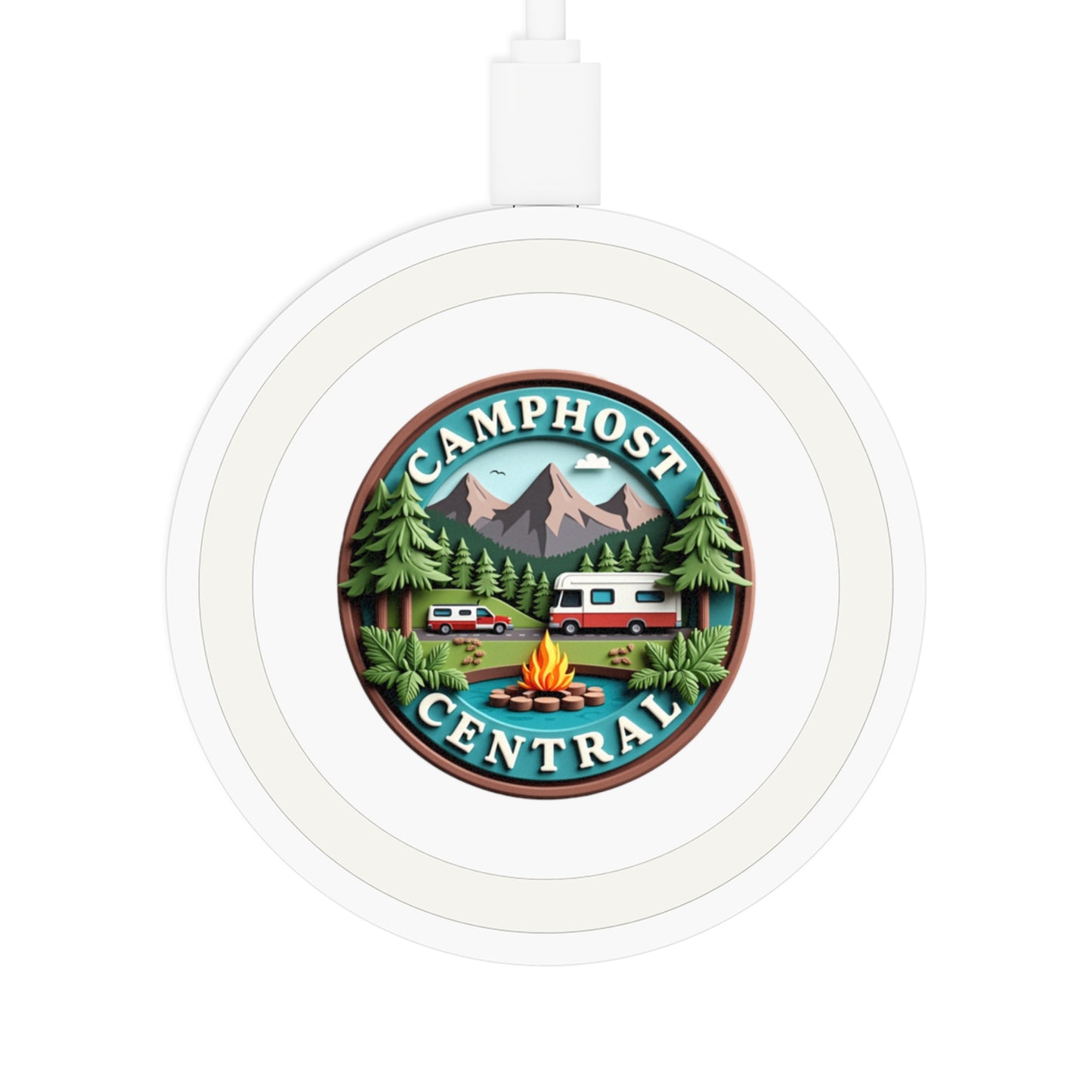 Campfire Wireless Charging Pad - Modern Camping Tech