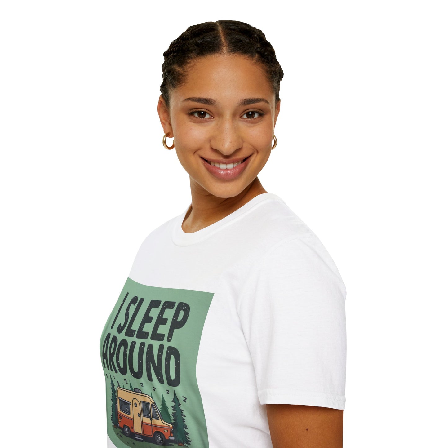 I Sleep Around Camper T-Shirt, Unisex Softstyle Tee for Nature Lovers, Camping Gear, Travel Enthusiast Gift, Adventure Shirt, Outdoor [...]