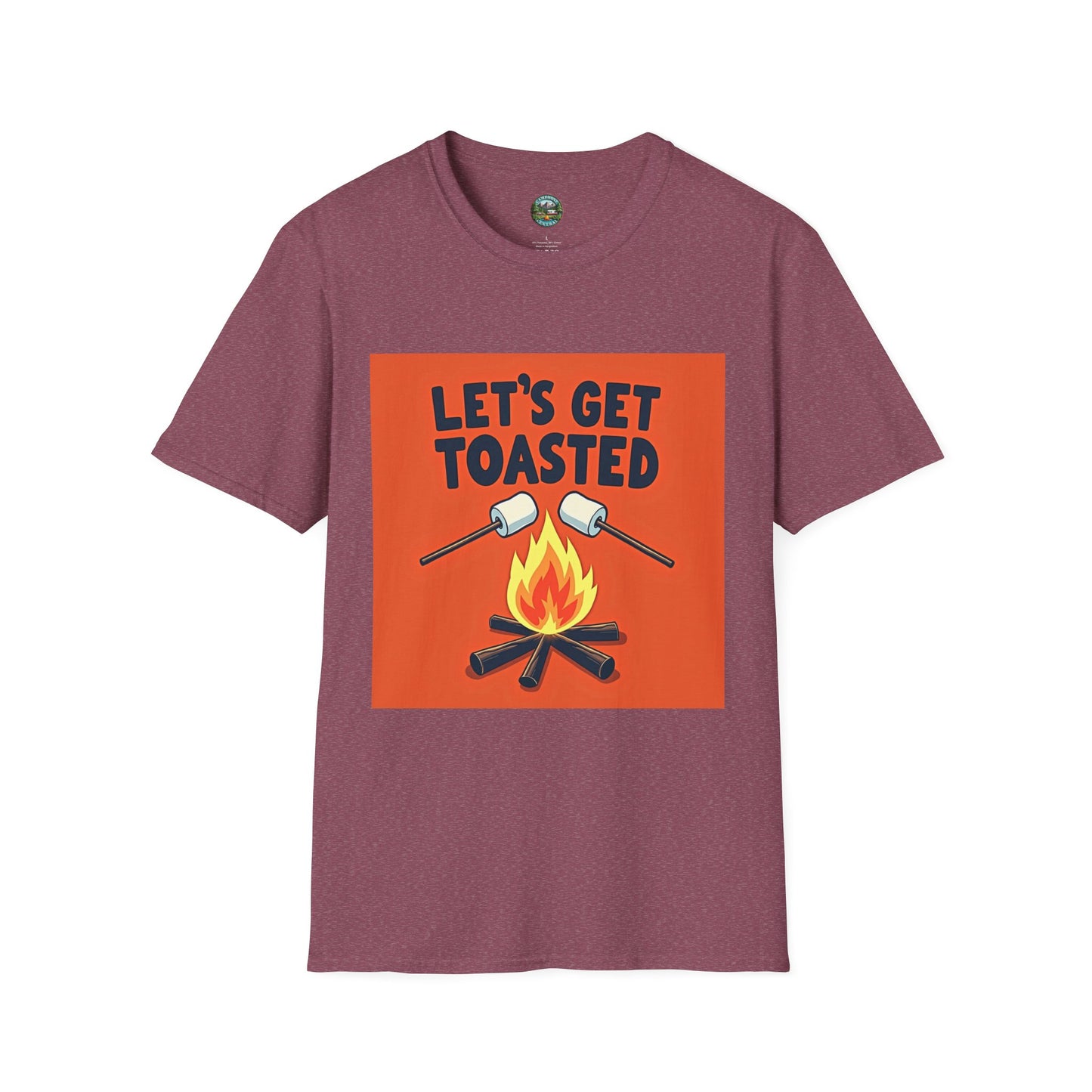 Let's Get Toasted Campfire T-Shirt, Unisex Outdoor Adventure Tee, Summer BBQ Shirt, S'mores Lover Gift, Camping Vibes Apparel