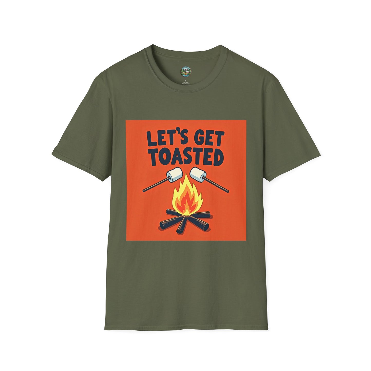 Let's Get Toasted Campfire T-Shirt, Unisex Outdoor Adventure Tee, Summer BBQ Shirt, S'mores Lover Gift, Camping Vibes Apparel