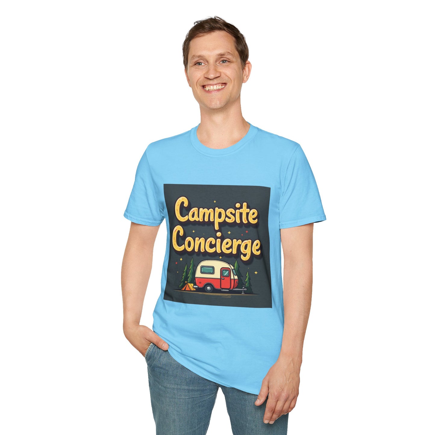Campsite Concierge T-Shirt | Unisex Camping Tee, Adventure Shirt, Outdoor Fun Apparel, Gift for Campers, Summer Vacation Wear