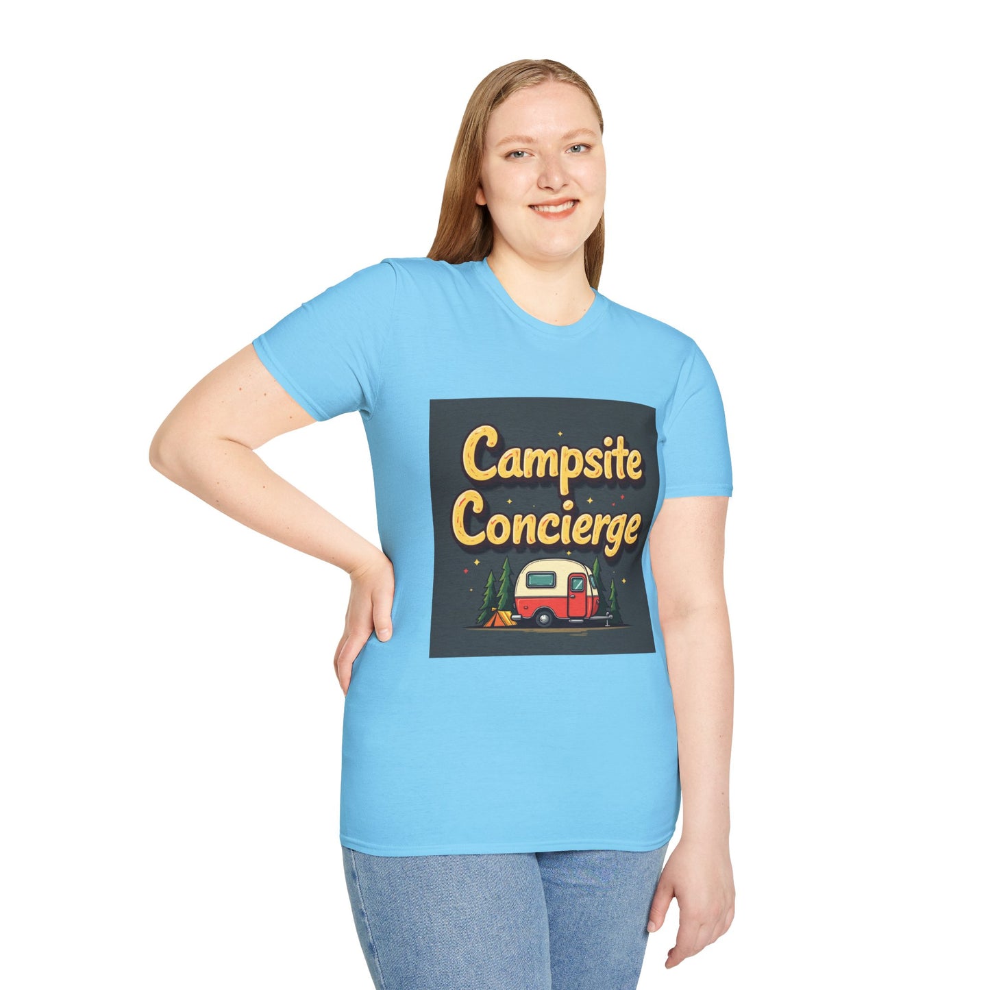 Campsite Concierge T-Shirt | Unisex Camping Tee, Adventure Shirt, Outdoor Fun Apparel, Gift for Campers, Summer Vacation Wear