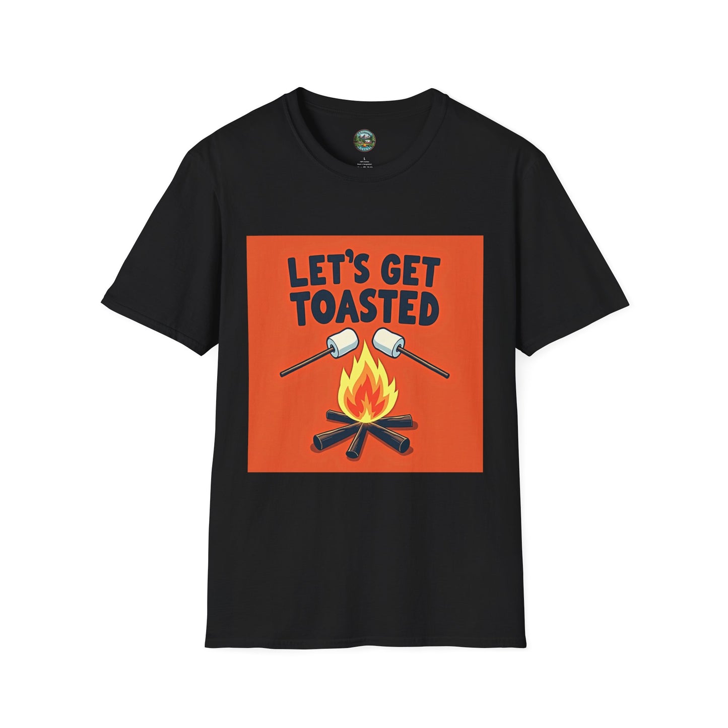 Let's Get Toasted Campfire T-Shirt, Unisex Outdoor Adventure Tee, Summer BBQ Shirt, S'mores Lover Gift, Camping Vibes Apparel