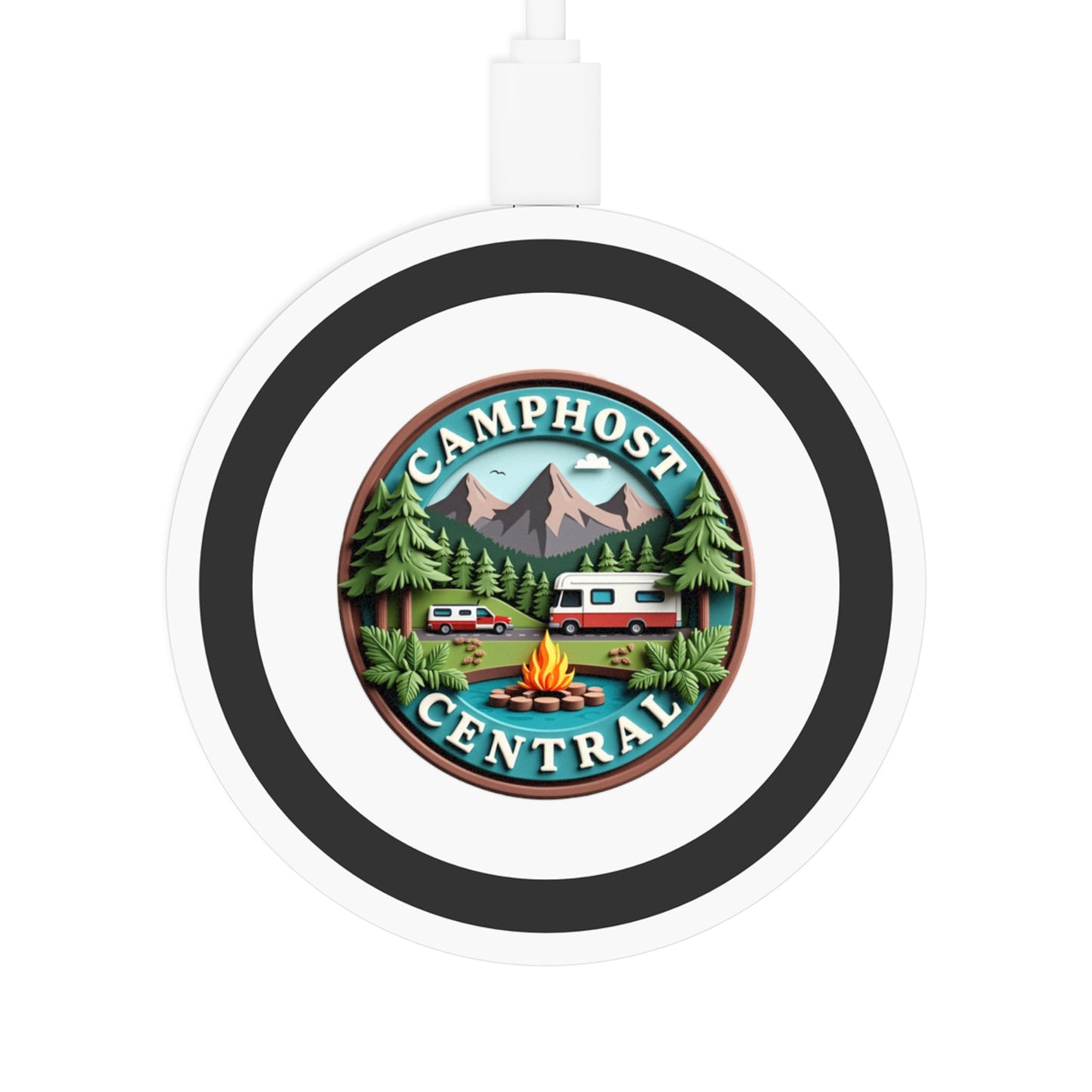 Campfire Wireless Charging Pad - Modern Camping Tech