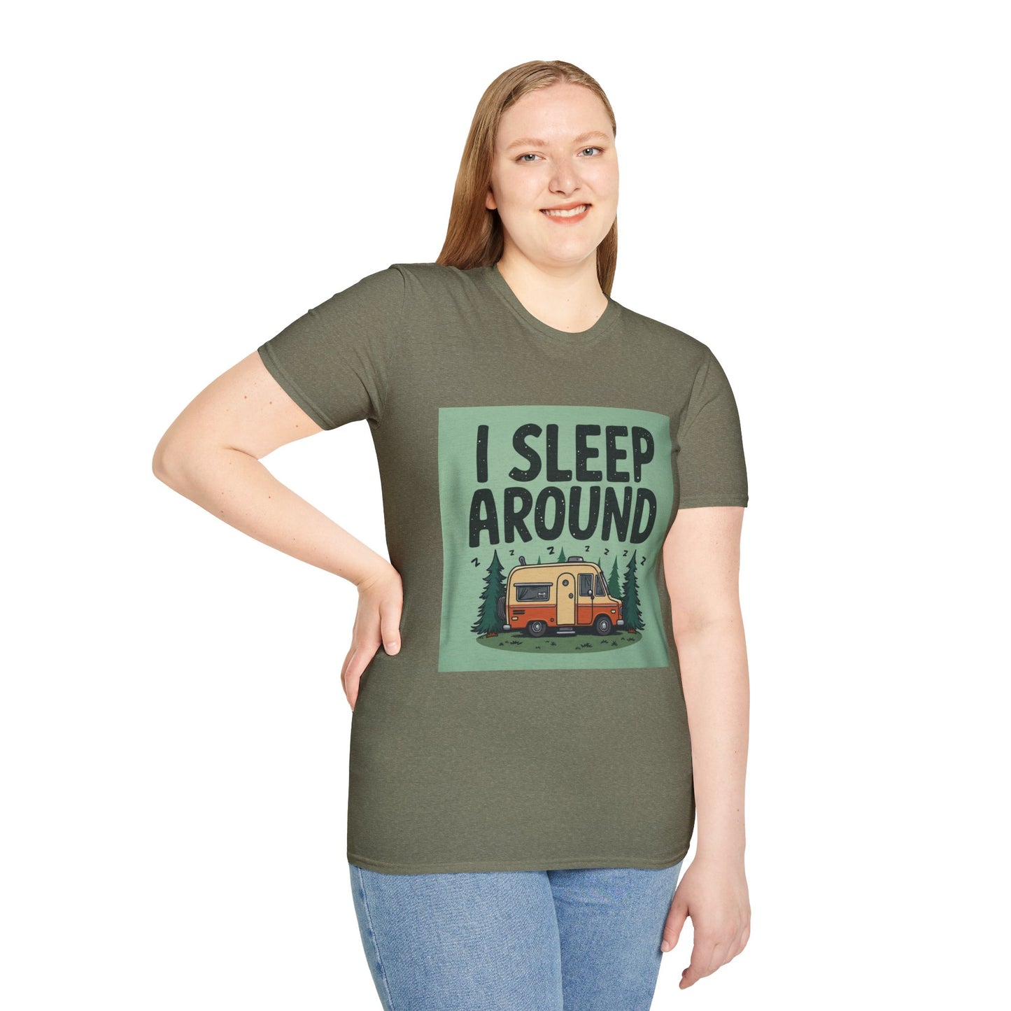I Sleep Around Camper T-Shirt, Unisex Softstyle Tee for Nature Lovers, Camping Gear, Travel Enthusiast Gift, Adventure Shirt, Outdoor [...]