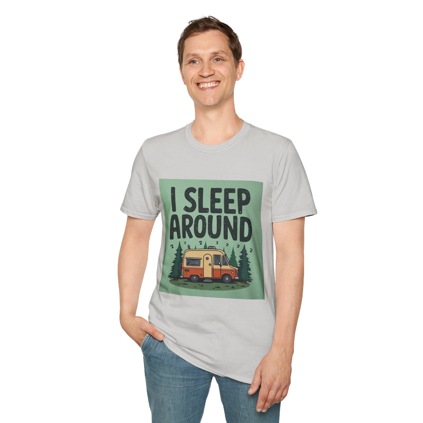 I Sleep Around Camper T-Shirt, Unisex Softstyle Tee for Nature Lovers, Camping Gear, Travel Enthusiast Gift, Adventure Shirt, Outdoor [...]