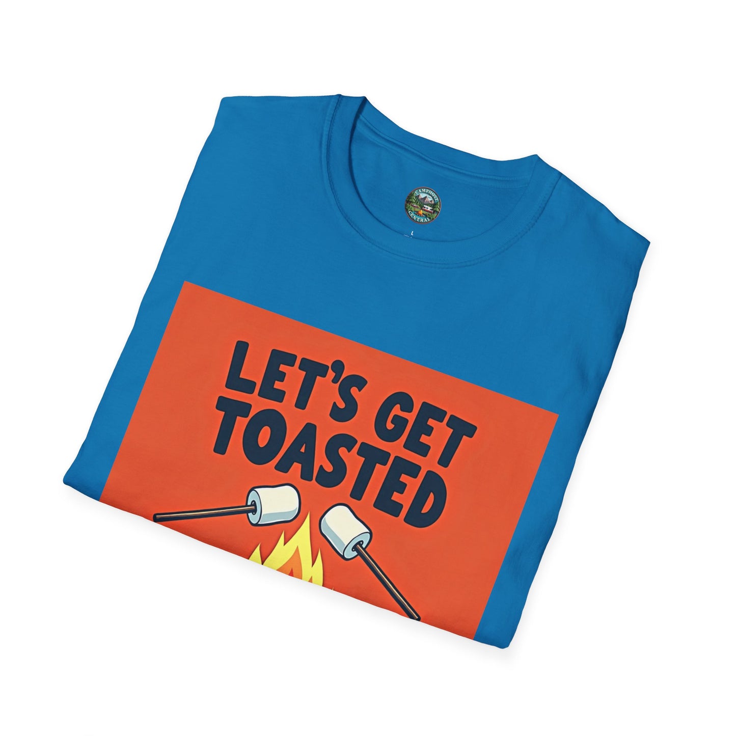 Let's Get Toasted Campfire T-Shirt, Unisex Outdoor Adventure Tee, Summer BBQ Shirt, S'mores Lover Gift, Camping Vibes Apparel
