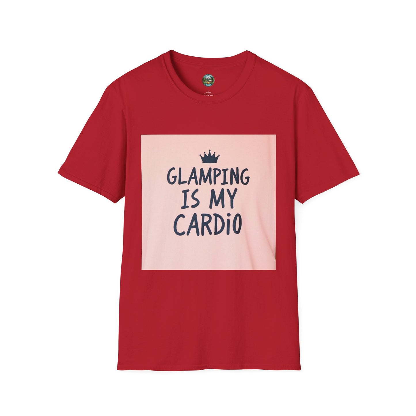Glamping Is My Cardio Unisex Softstyle T-Shirt - Perfect for Campers, Outdoor Lovers, Gift for Nature Enthusiasts, Adventure Apparel, [...]