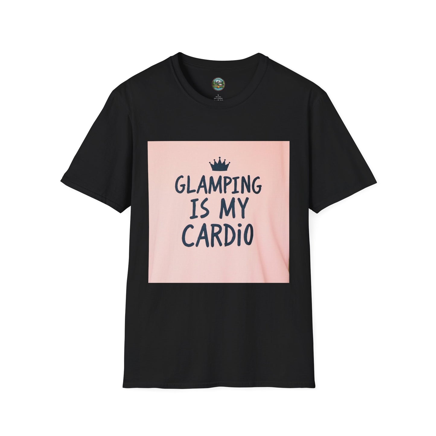 Glamping Is My Cardio Unisex Softstyle T-Shirt - Perfect for Campers, Outdoor Lovers, Gift for Nature Enthusiasts, Adventure Apparel, [...]