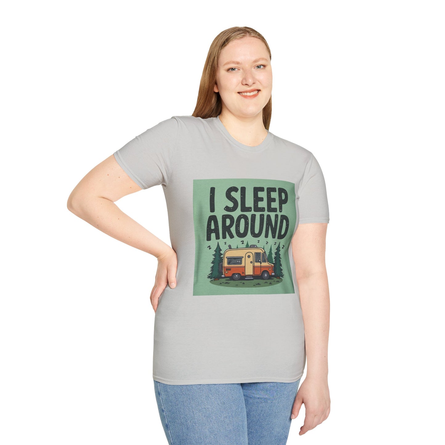 I Sleep Around Camper T-Shirt, Unisex Softstyle Tee for Nature Lovers, Camping Gear, Travel Enthusiast Gift, Adventure Shirt, Outdoor [...]