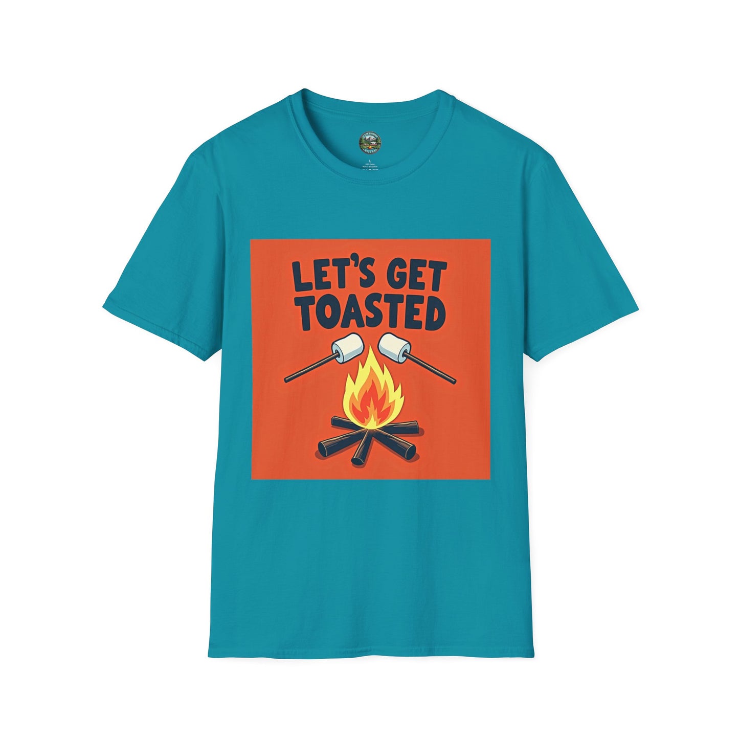 Let's Get Toasted Campfire T-Shirt, Unisex Outdoor Adventure Tee, Summer BBQ Shirt, S'mores Lover Gift, Camping Vibes Apparel