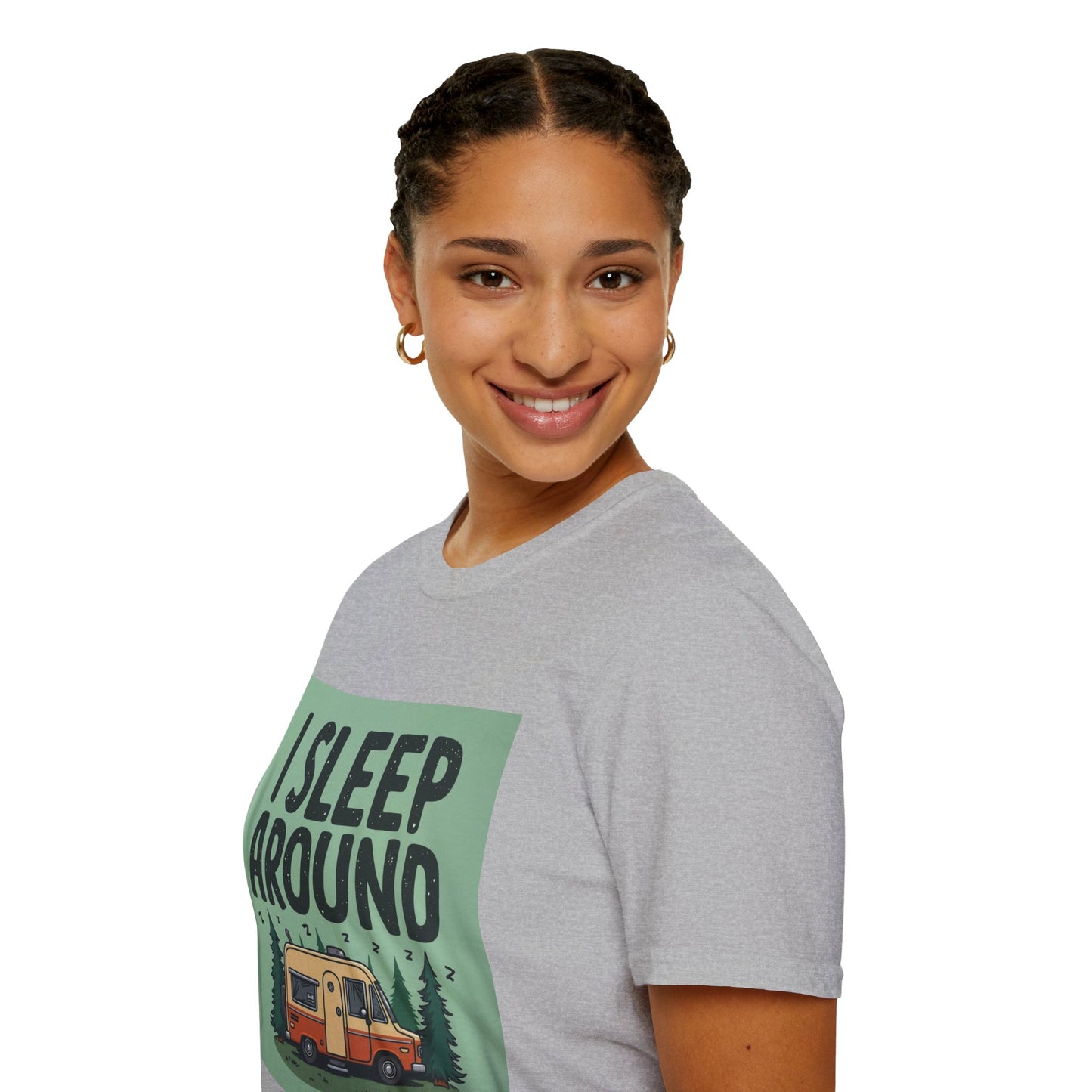 I Sleep Around Camper T-Shirt, Unisex Softstyle Tee for Nature Lovers, Camping Gear, Travel Enthusiast Gift, Adventure Shirt, Outdoor [...]